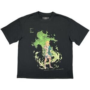 KONI Men’s XL Black Zelda‑Style Anime Graphic T‑Shirt Link Inspired Tee